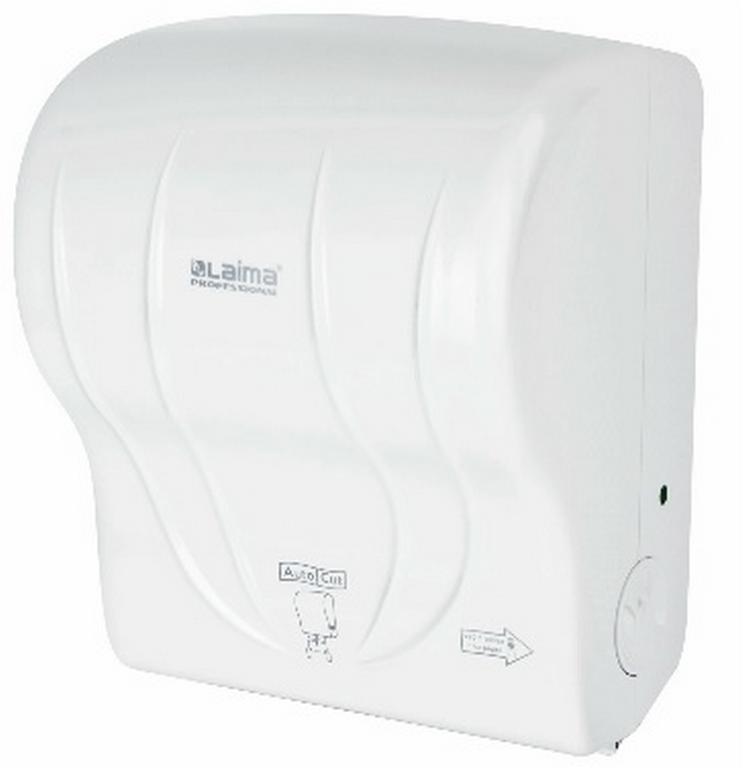 Диспенсер для бумажных полотенец в рулоне LAIMA PROFESSIONAL белый пластик