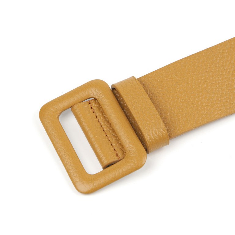 Ремень FABRETTI женский, натуральная кожа, размер 125, горчичный