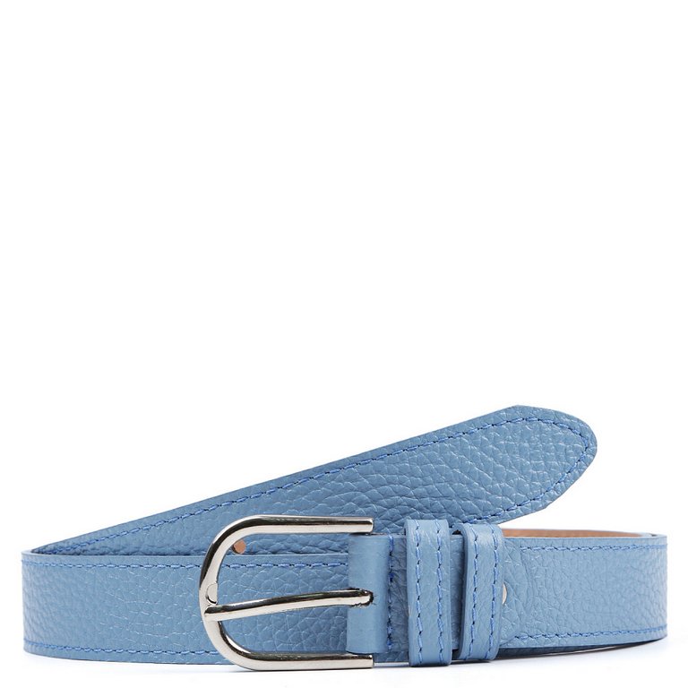 Ремень FABRETTI женский, натуральная кожа, размер 120, голубой