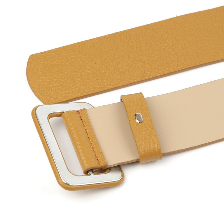 Ремень FABRETTI женский, натуральная кожа, размер 125, горчичный