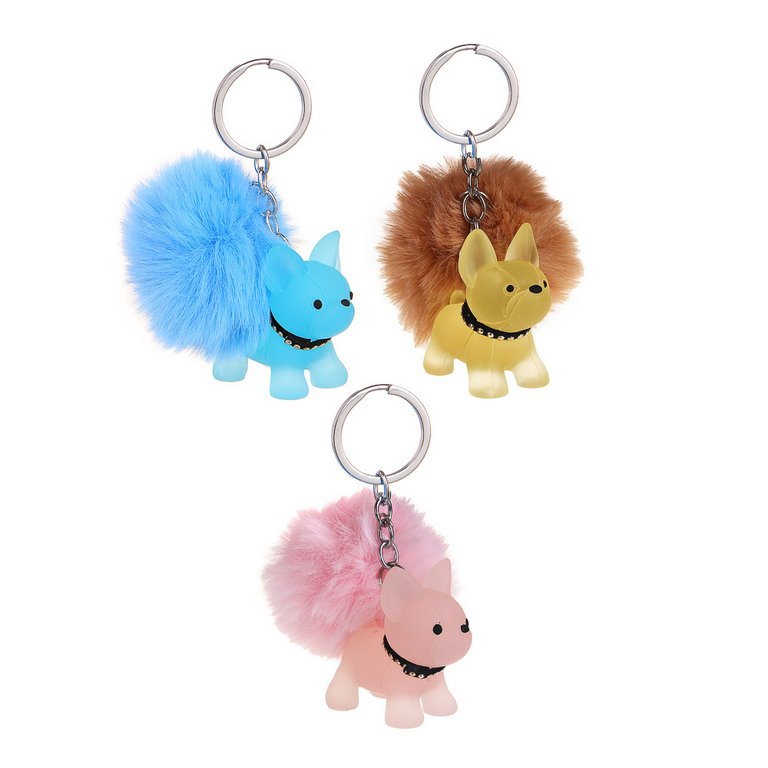 Брелок "Помпон с собачкой", 5,5*12,2 см (иск. мех) ассорти