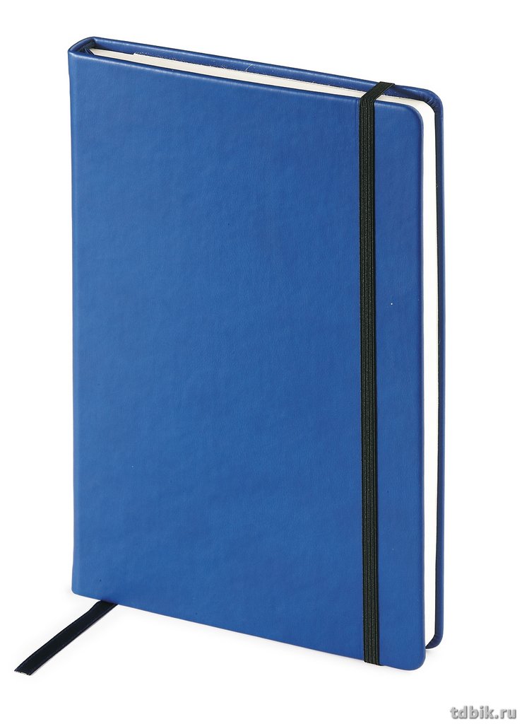 Блокнот А5 100л., 148*210 мм, обложка на резинке, ляссе "Megapolis Velvet" синий