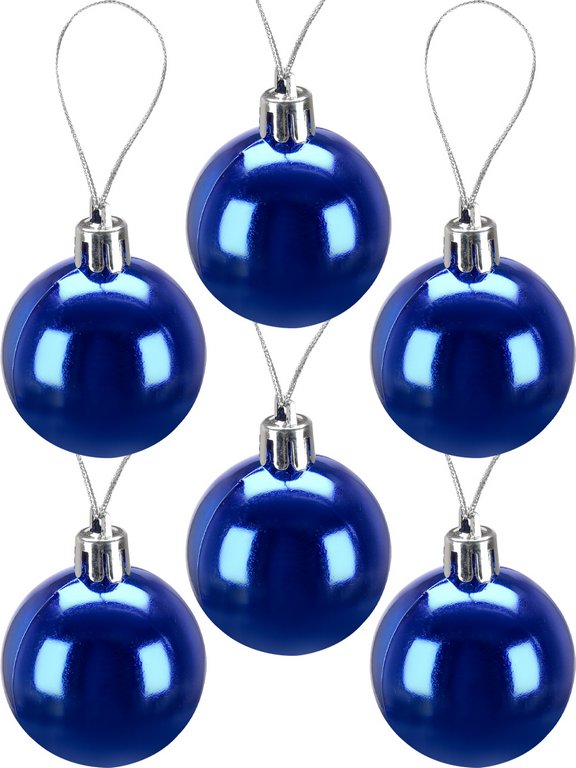 Набор шаров  цвет ассорти 40 мм 25 шт "Новогоднее настроение" (синий/серебро)