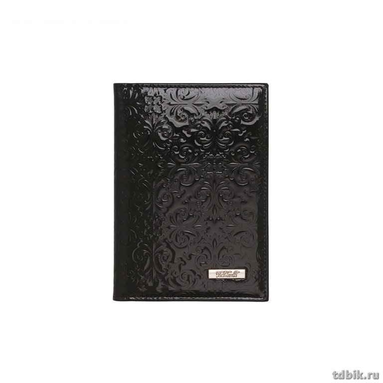 Обложка для паспорта D.Morelli "Барокко" нат. кожа, цвет черный