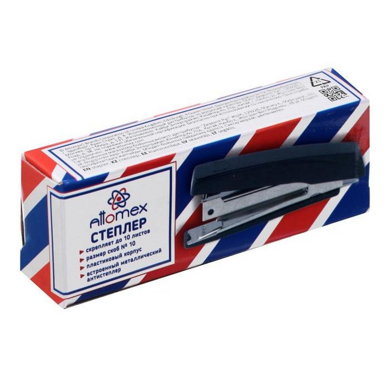 Степлер № 10 до 10л Attomex черный с антистеплером