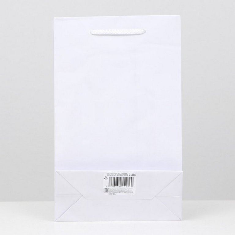 Пакет бумажный 16,5*26,5см ламинированный, белый