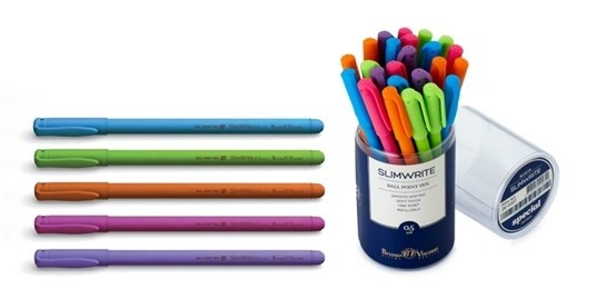 Ручка шариковая BV Slim Write "Special" прорезин. 0,5мм синяя (стерж.134мм, линия 0,3мм)