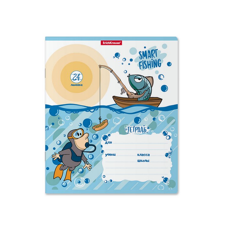 Тетрадь 24 лист лин. А5 "Fish Story" 5 видов