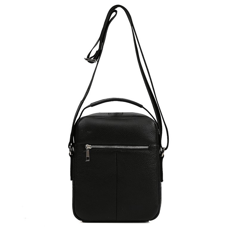 Сумка мужская FABRETTI 19*24*9, нат. кожа, черный