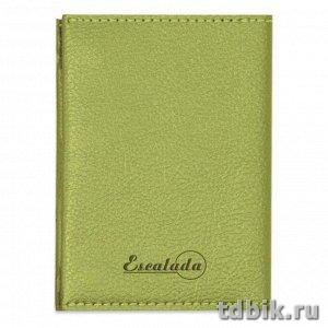 Визитница для дисконтных и в/к "НАППА САЛАТОВЫЙ МЕТАЛЛИК",   70х105 мм 2 отделения,на кнопках, обст