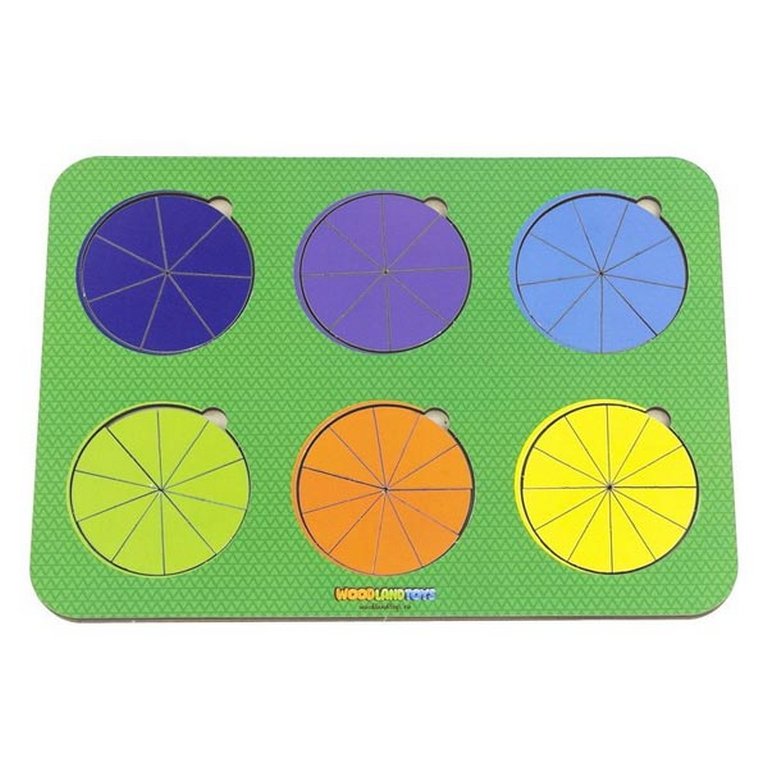 Игра обучающая  Дроби "6 кругов, ур.2" (дерево) WOODLENDTOYS