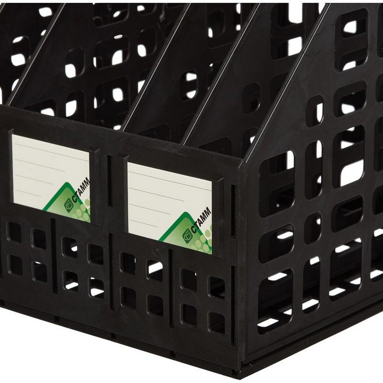 Лоток вертикальный 6-и секцион. разборный, черный Стамм