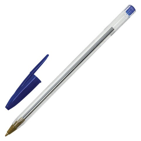 Ручка шариковая  ЭКОНОМ STAFF "Basic BP-04"  1,0мм синяя (стерж.125мм, линия 0,5мм) однораз.