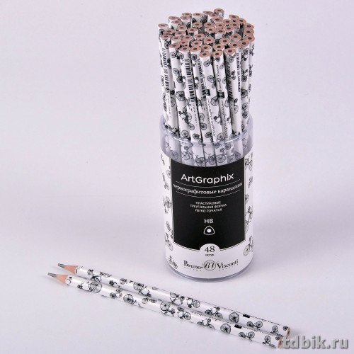 Карандаш ч/г HB с рис. трехгранный Bruno Visconti Art Graphix "Велосипеды"