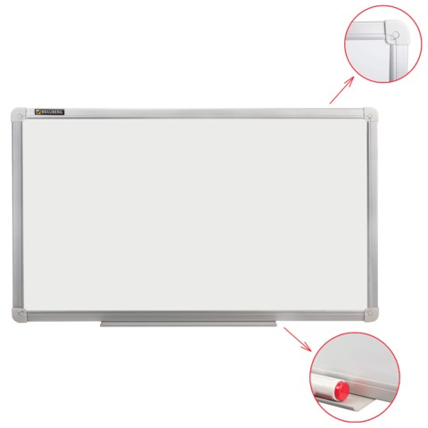 Доска маркерная 1000*1800 мм (магнит) Brauberg "Стандарт" с лотком, алюм. рама, лаковое покрытие