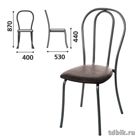 Стул для столовых, кафе, дома "Вереск", черный каркас, кож.зам черный