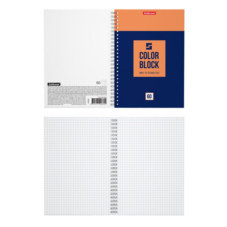 Тетрадь 60 лист кл. А5 на спирали "Color Block"