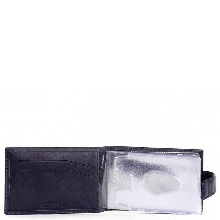 Визитница на 40 визиток D.Morelli "Бонд", с хлястиком, с карманами, нат.кожа