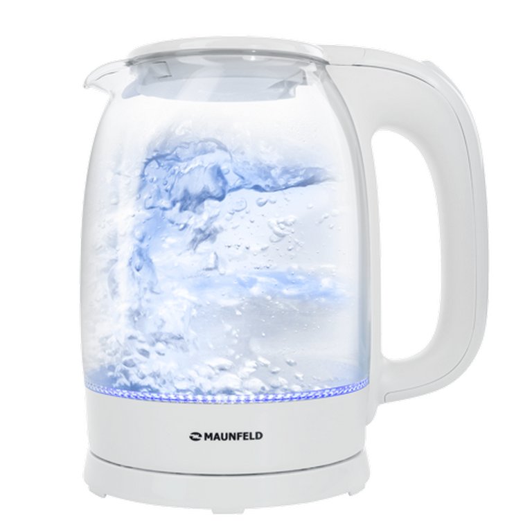 Чайник MAUNFELD MGK-613WH 1,7л, 2200 Вт, стекло, белый