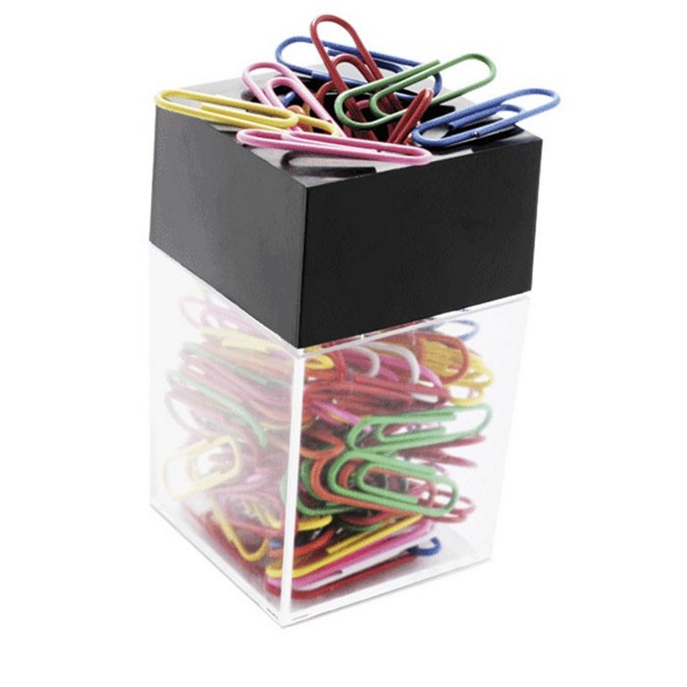 Диспенсер для скрепок магнитный + 100 цветных скрепок, цвет прозрачный Erich Krause
