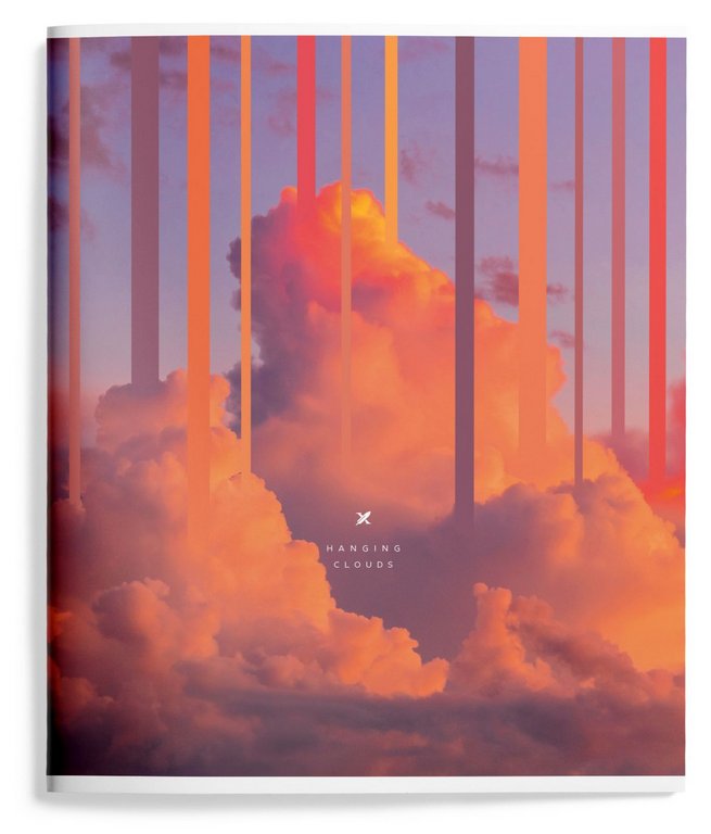 Тетрадь 48 лист кл. А5 на скрепке LOREX "HANGING CLOUDS" мел. карт. запечатка форзаца, soft touch