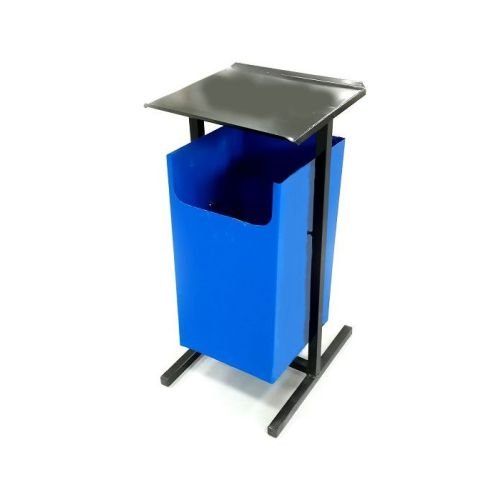 Урна-пепельница УН3 прямоугольная, металл (20л) цв. светло-синий