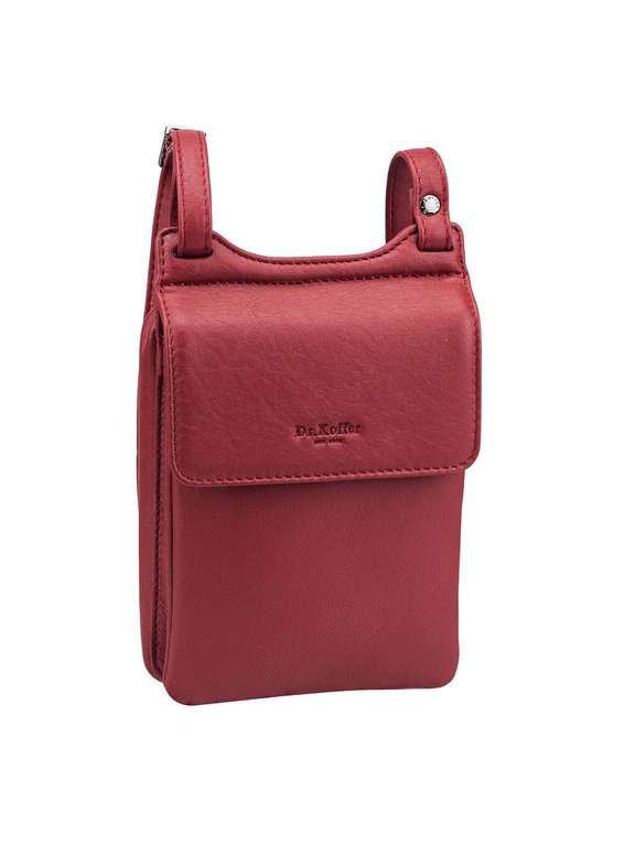 Сумка женская Dr.Koffer 13х19х4см см, нат.кожа бордовая