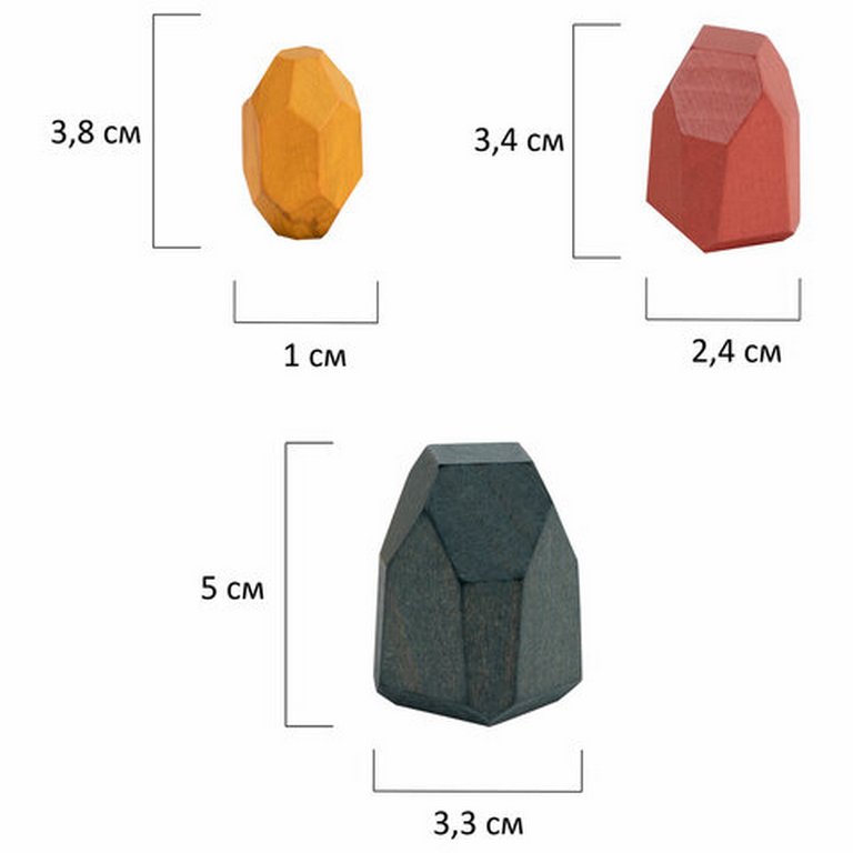 Игра  "Башня Туми Иши" 15 цветных деревянных камней, ЗОЛОТАЯ СКАЗКА