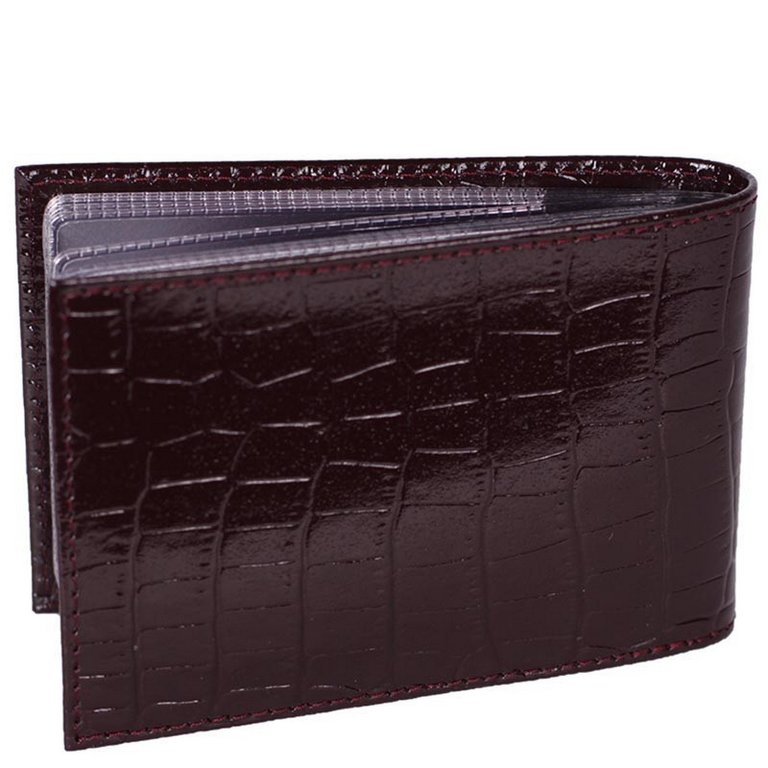 Визитница Faetano "Геккон", нат. кожа, бордо