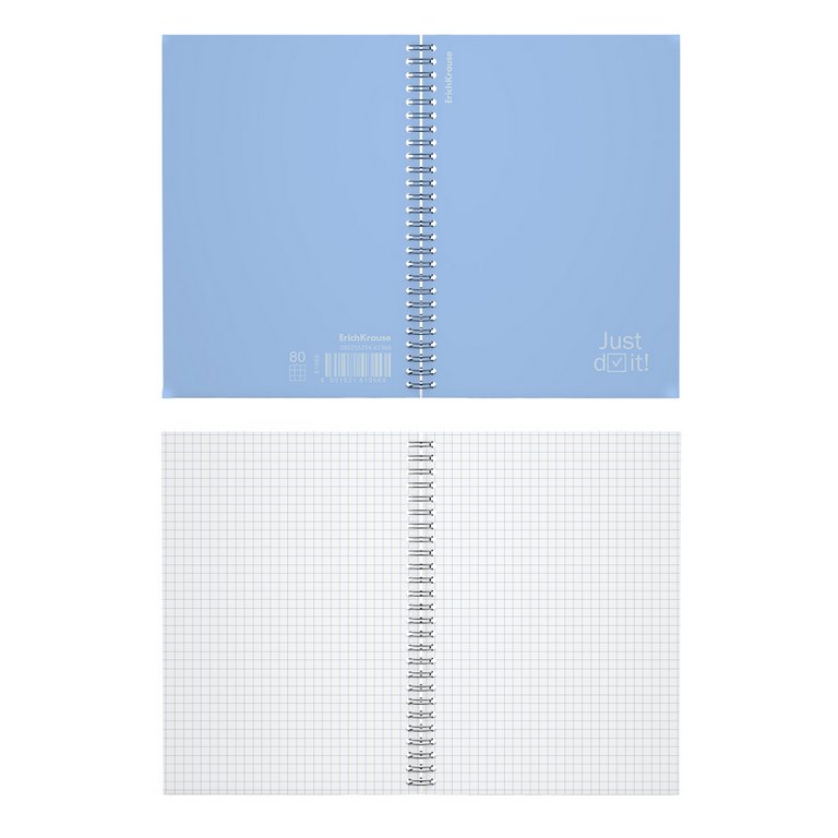 Тетрадь 80 лист кл. А5 на спирали пластиковая обложка ErichKrause "Symbol" голубая