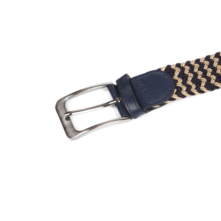 Ремень FABRETTI универсальный, полиэстер размер 125, синий/коричневый