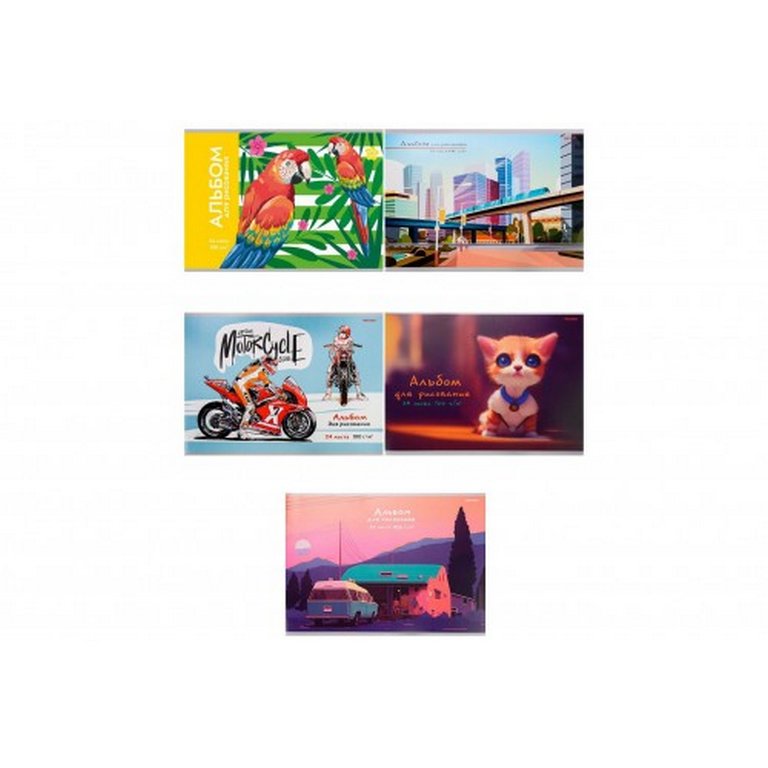 Альбом для рисования А4 24л. на скрепке Profit "МИКС-116"