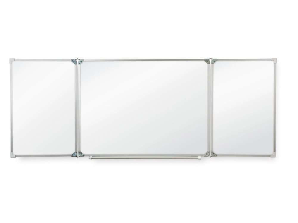 Доска 3-х элементная маркерная 1000*1500/3000 мм, 2-створчатая магнитная белая МелМар
