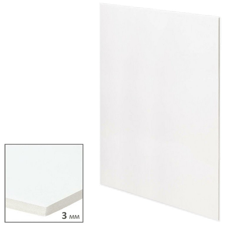 Пенокартон 30x40 см, толщина 3 мм, плотность 360 г/м2, матовый белый, deVENTE