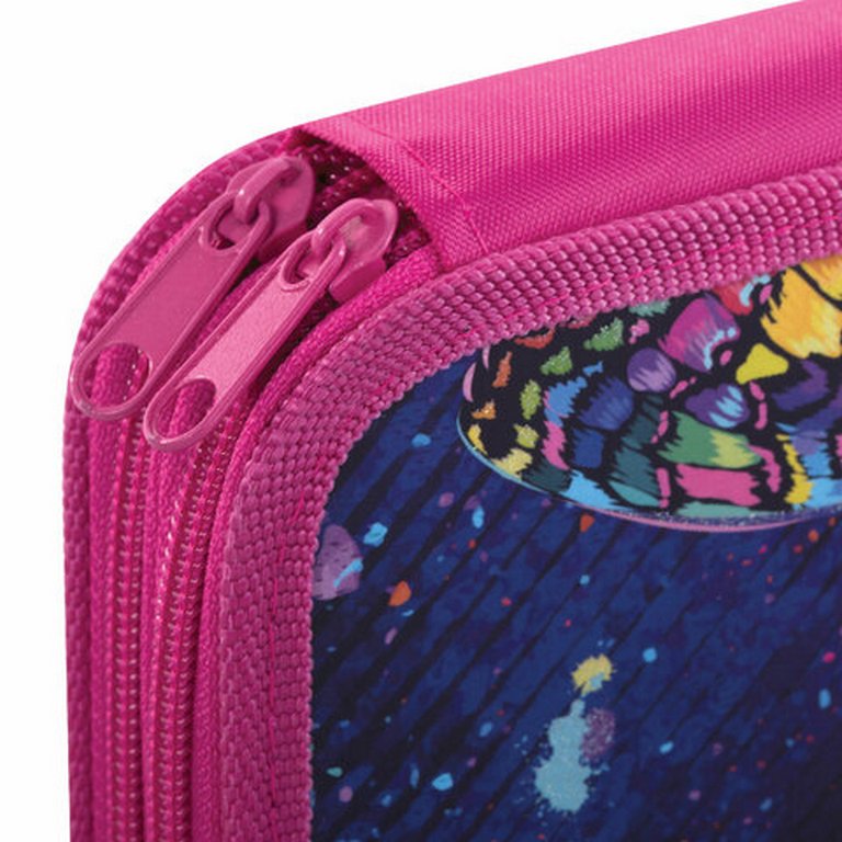 Пенал 2 отд. для девочки ЮНЛАНДИЯ "Colorful butterfly" 190*110 (ламин.картон)