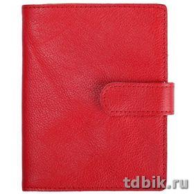Визитница на 36 визиток "Милано" красная  12.7*20.5см, кожа