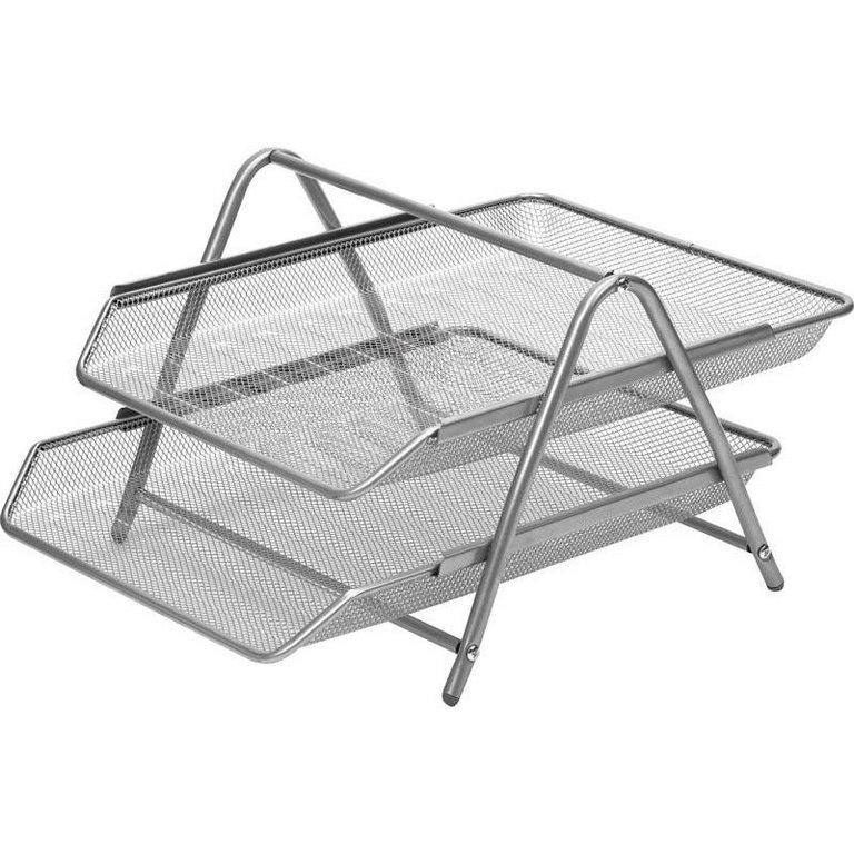 Лоток горизонтальный металл. двойной серебро Attache