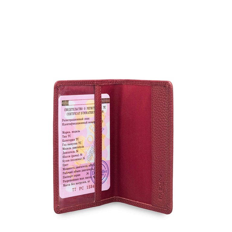 Обложка для паспорта Dr.Koffer нат. кожа, бордовый