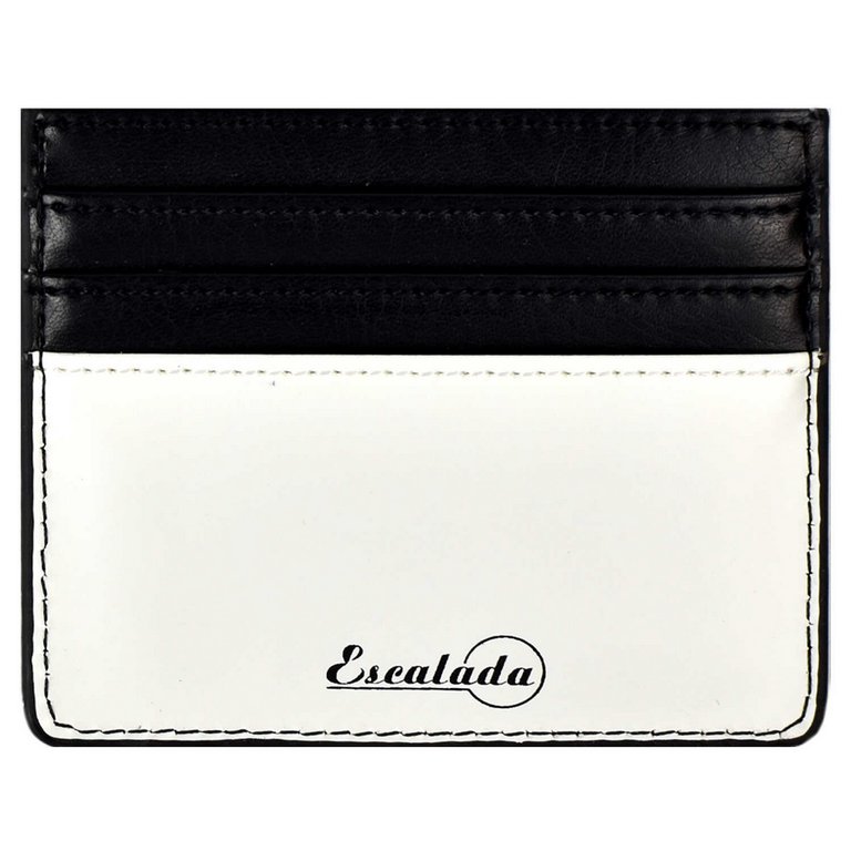 Карман для кредитных, дисконтных карт, пропусков, черно/белый 6 отделений кожзам