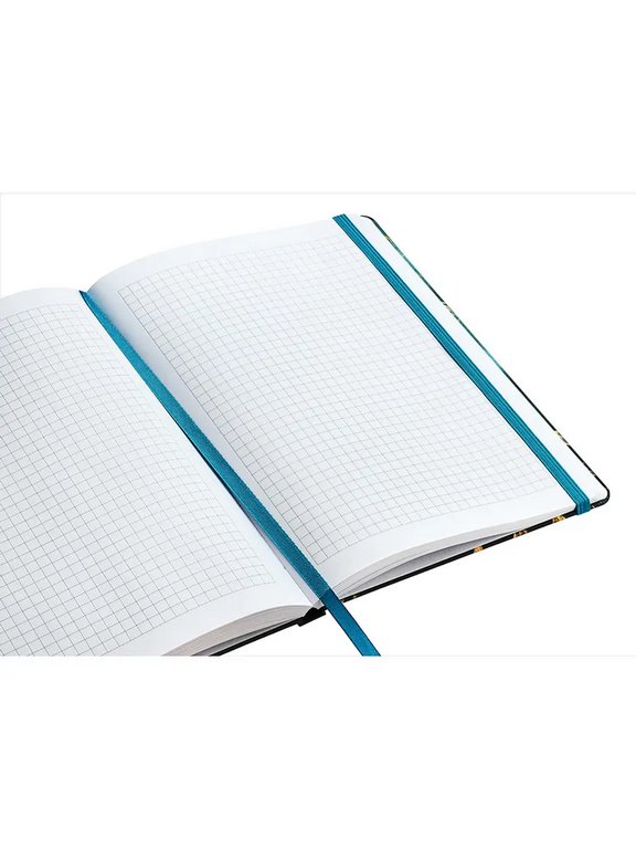 Блокнот А5  96л., 148*210 мм, обложка на резинке "Gold floral pattern" печатный блок 70г/м2,