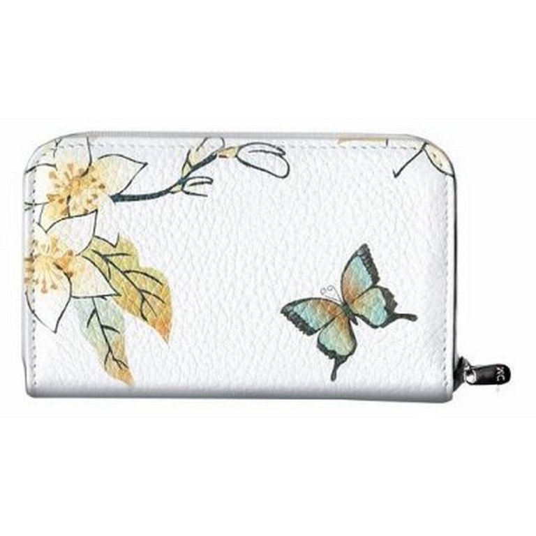 Футляр для ключей  D.Morelli "Эльза" из нат.кожи, на молнии принт бабочка