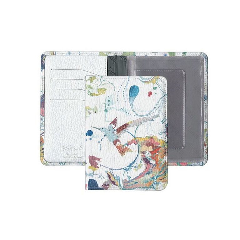 Бумажник водителя D.Morelli "Эльза" нат. кожа, принт колибри