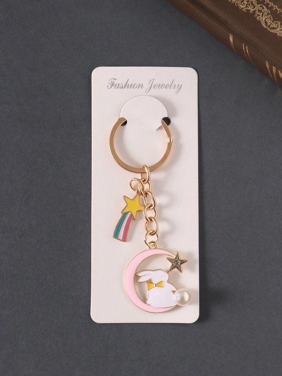 Брелок "Зайка на месяце" 9 см (металл)