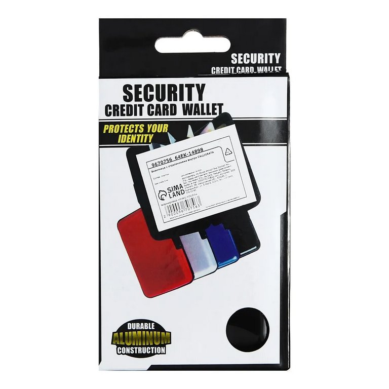 Визитница металл/ пластик 11*7,5*2см черный