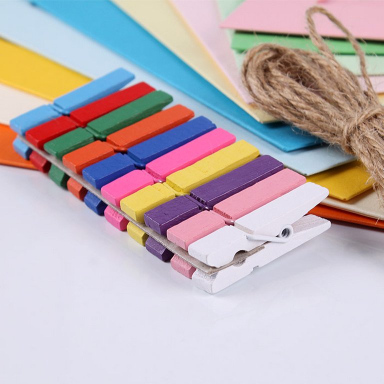 Рамки для фотографий в наборе 9х13 см (10 бум. рамок, 10 прищепок+ шпагат) цветная