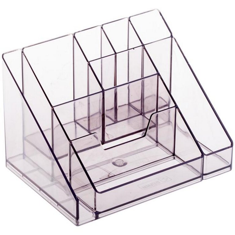 Подставка наст д/канц. принадлеж. Стамм "Каскад" 9 отд. тонированная черная