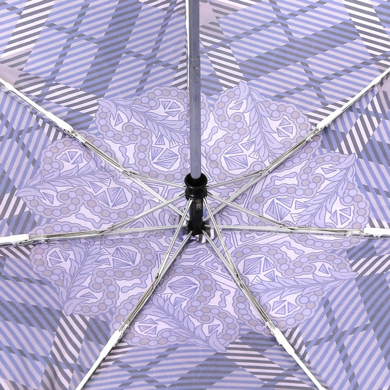 Зонт женский суперавтомат Fabretti, мини , 3 сложения, эпонж, синий