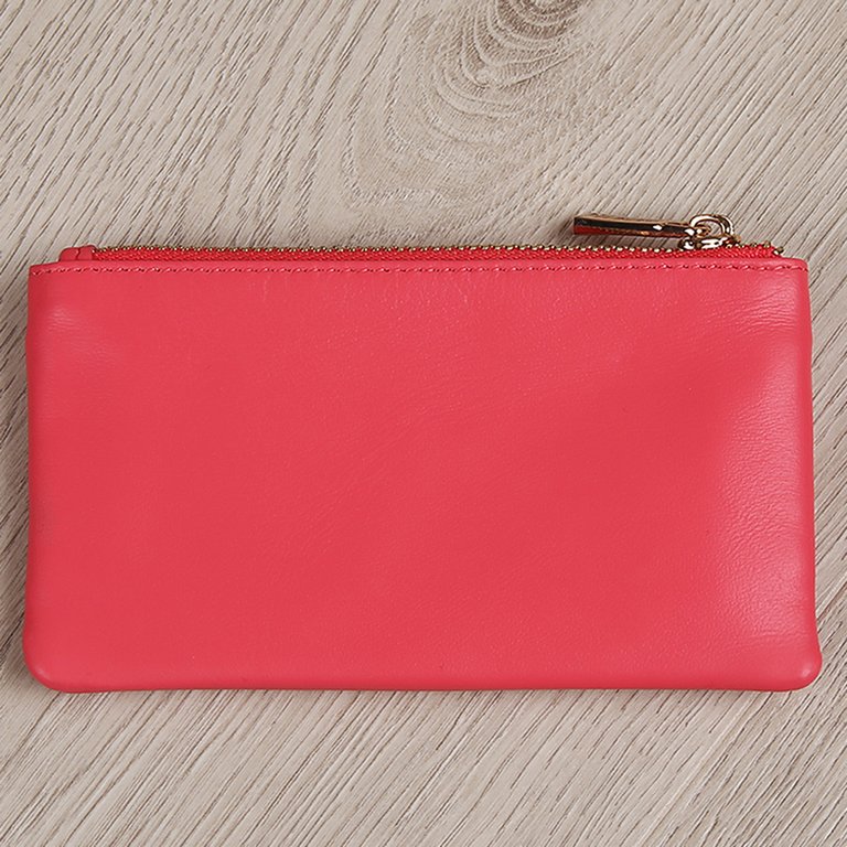 Портмоне FABRETTI женское, нат. кожа, 13,5*9,5*2,5 см, коралловый