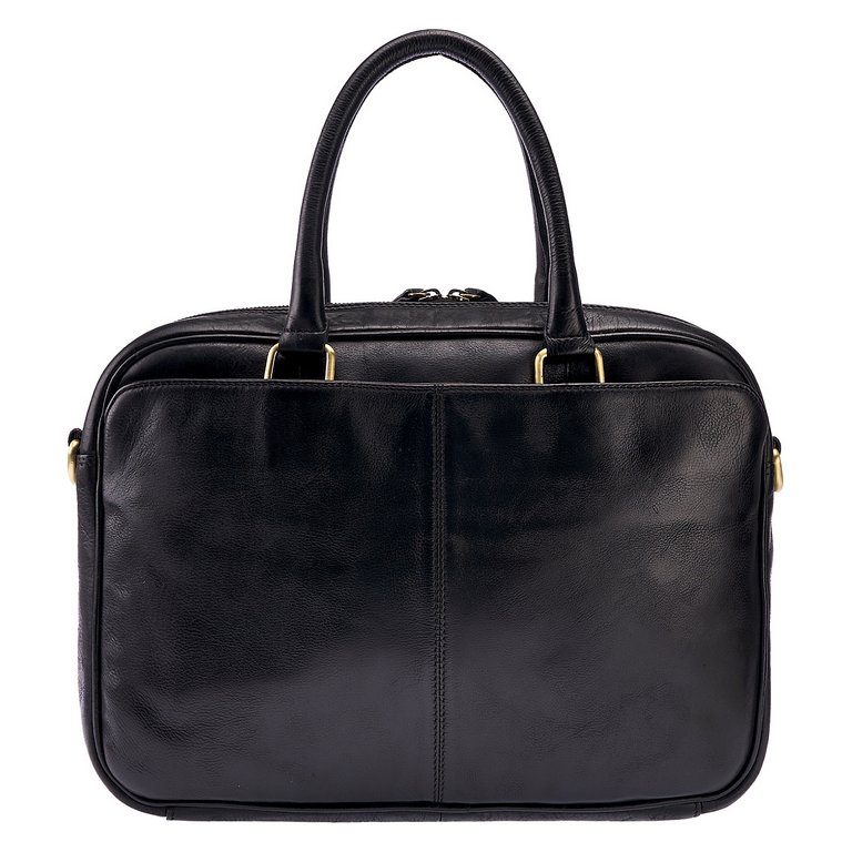 Сумка для документов Dr.Koffer 38*27*6см, нат. кожа, черная