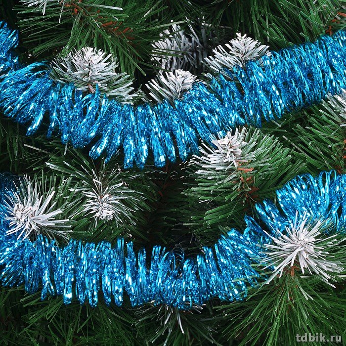 Мишура d  30мм, длина 2м "Кольца-1" цвет голубой MOROZCO